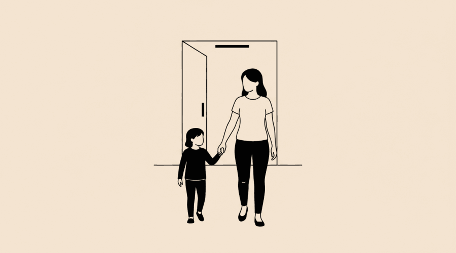 Parent and child walking together